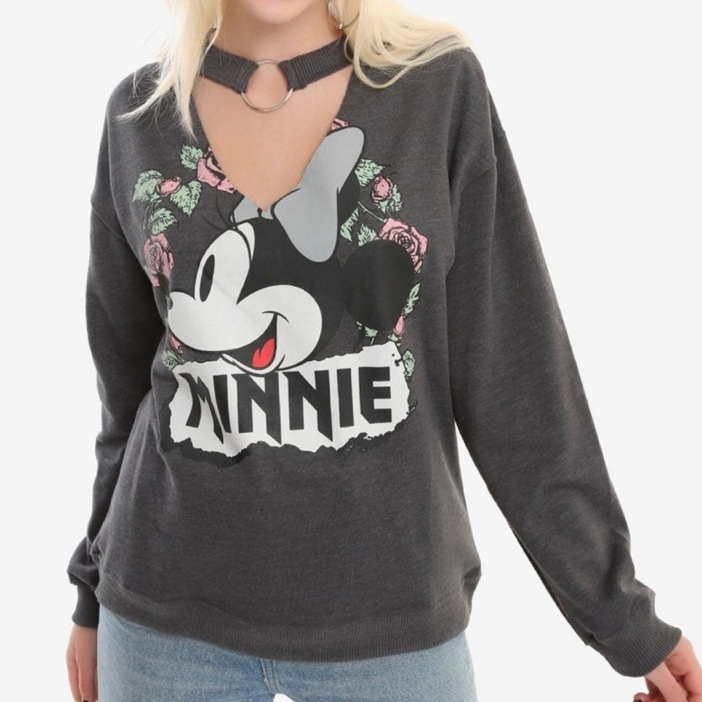Hot Topic Minnie Mouse O-ring Choker Sweatshirt